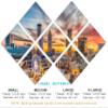 102 x 68 TOTAL - Atlanta, Georgia Wall Art Canvas Print beautiful skies 7 Panel Butterfly Split Atlanta GA City Print view 2