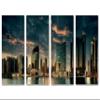 100 x 50 TOTAL - Dubai Canvas Wall Art Print at night, Burj Khalifa 4 Panel Split. Dubai UAE City Print Skyline view 2
