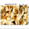 120 x 60 TOTAL - Abstract Geometric Wall Art Canvas Print metallic gold poly lines 3 Panel Split view 3