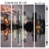 64 x 40 TOTAL - Houston Texas Skyline Wall Art Canvas Print gray brown 4 Panel Split Houston TX, Downtown view 3