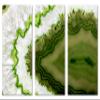 90 x 60 TOTAL - Green Geode Canvas Print Wall Art 3 Panel Split Brazilian geode agate stone slice wall art view 2