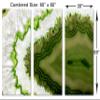 90 x 60 TOTAL - Green Geode Canvas Print Wall Art 3 Panel Split Brazilian geode agate stone slice wall art view 3