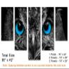 80 x 42 TOTAL - Big Blue Eyed Owl wall art Canvas Print 5 Panel Waterfall split. Bird Art Decor Home Wall Decor view 3