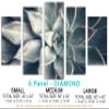 80 x 42 TOTAL - Echeveria Succulent Canvas Print Wall Art dark teal 5 Panel Diamond Split botanical plant wall art view 2