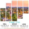 80 x 42 TOTAL - Santa Fe, NM Canvas print Wall Art with rose gold skies 5 Panel Z Cut Split Santa Fe, New Mexico view 2
