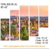 80 x 42 TOTAL - Santa Fe, NM Canvas print Wall Art with rose gold skies 5 Panel Z Cut Split Santa Fe, New Mexico view 3