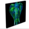 18 x 12 - Watercolor Elephant Canvas Print Wall Art blue green. Animal Home decor view 1