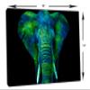 18 x 12 - Watercolor Elephant Canvas Print Wall Art blue green. Animal Home decor view 3