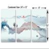 24 x 12 TOTAL - Abstract Landscape Wall Art Canvas Print light blue-silver 3 Panel Split Watercolor Art view 3