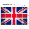 120 x 60 TOTAL - United Kingdom, British Flag Grunge Canvas Print Wall Art 5 Panel Split, Flag home decor view 3