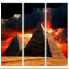 60 x 40 TOTAL - Epic Great Pyramids of Giza Canvas Print Wall Art 3 Panel Split, Triptych. World landmark wall decor view 2