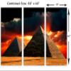 60 x 40 TOTAL - Epic Great Pyramids of Giza Canvas Print Wall Art 3 Panel Split, Triptych. World landmark wall decor view 3