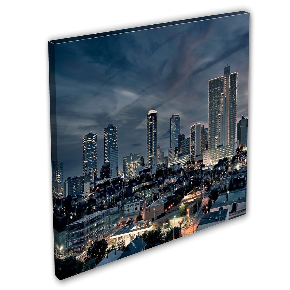 54 x 36 - Fort Worth Texas Canvas Print Wall Art dramatic skies Fort Worth, TX Skyline