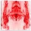 24 x 16 - Red Smoke & Dots Abstract Wall Art Canvas Print - Smoke Art, Abstract Art, cool art view 2