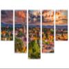 80 x 42 TOTAL - Santa Fe, NM Canvas print Wall Art with beautiful skies 5 Panel Waterfall Split Santa Fe, New Mexico view 1