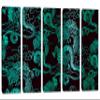 40 x 26 TOTAL - Chinese teal Dragons Canvas Print Wall Art 5 Panel Split Chinese Art, Asian wall decor view 1