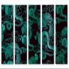 40 x 26 TOTAL - Chinese teal Dragons Canvas Print Wall Art 5 Panel Split Chinese Art, Asian wall decor view 2