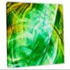 60 x 40 - Fractal Smokes Wall Art Canvas Print in soft lime green. Abstract print Fractal Art view 1