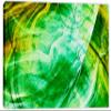 60 x 40 - Fractal Smokes Wall Art Canvas Print in soft lime green. Abstract print Fractal Art view 2