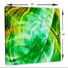 60 x 40 - Fractal Smokes Wall Art Canvas Print in soft lime green. Abstract print Fractal Art view 3