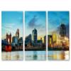 120 x 60 TOTAL - Cincinnati Ohio Skyline Canvas Print Wall Art. 3 Panel Split, Triptych interior design, room decor view 2