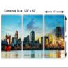120 x 60 TOTAL - Cincinnati Ohio Skyline Canvas Print Wall Art. 3 Panel Split, Triptych interior design, room decor view 3