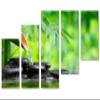 80 x 42 TOTAL - Zen Art, Spa Stones Wall Art Canvas Print 5 Panel Z Cut Split. Spa wall decor, interior design view 1