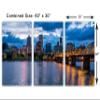 60 x 30 TOTAL - Portland Skyline Canvas Print Wall Art Willamette River 3 panel, Triptych wall decor interior design view 3