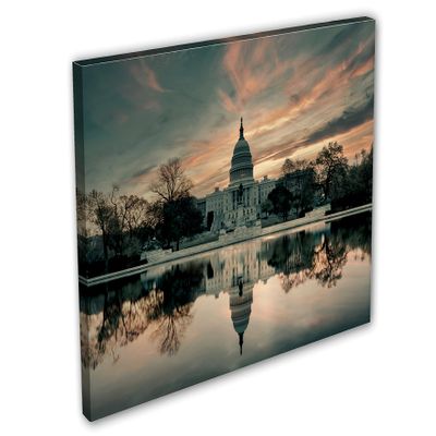 24 x 16 - Capitol Building Wall Art Canvas Print dramatic. Washington, DC USA