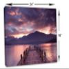 24 x 16 - Cloudy lake, docks Canvas Print Wall Art purple Scenic Landscape Mountains view 3