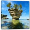 24 x 16 - Turnip Rock Canvas Print Wall Art blue skies Lake Huron Port Austin Michigan view 2