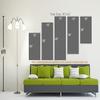 80 x 42 TOTAL - Mountains Illustration Canvas Print Wall Art Green gold 5 Panel Z Cut Split Oriental asian decor view 4