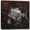 60 x 40 - Steampunk style silver sailfish Canvas Print Wall Art marlin mechanical art view 2