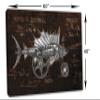 60 x 40 - Steampunk style silver sailfish Canvas Print Wall Art marlin mechanical art view 3