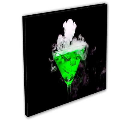 24 x 16 - Green Cocktail Ice Vapor Canvas Print, Art for Wall Decor, Interior design