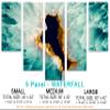 80 x 42 TOTAL - Turquoise Agate Canvas Print Wall Art 5 Panel Waterfall Split Agate Slice Quartz Decor Wall Art view 2