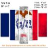 80 x 42 TOTAL - Iowa State Flag Grunge Canvas Print Wall Art - 5 Panel Diamond Split. Home decor Flag Art view 3