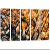 90 x 45 TOTAL - Manhattan NY Wall Art Canvas Print Aerial view 5 Panel Split New York skyline, orange glow view 1