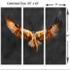 60 x 40 TOTAL - Osprey Salmon Catch Canvas Print Wall Art 3 panel split, Triptych. Bird of prey Art Wall Decor -Dark view 3