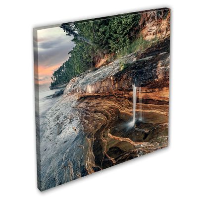 45 x 30 - Miners Beach Canvas Print Wall Art dramatic Elliot Falls Lakeshore, Michigan