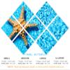 102 x 68 TOTAL - Starfish in Blue water Canvas Print - 7 Panel Butterfly Split Wall Art for interior design, decor view 2