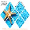 102 x 68 TOTAL - Starfish in Blue water Canvas Print - 7 Panel Butterfly Split Wall Art for interior design, decor view 3