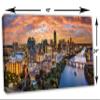 48 x 24 - Austin Texas skyline Wall Art Canvas Print with fiery orange skies over Colorado River, Austin TX view 3