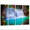100 x 50 TOTAL - Forest Waterfall Canvas Print Wall Art. 4 Panel Split. California Park view 1