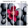 64 x 40 TOTAL - Orchid & therapy stones Wall Art Canvas Print 4 Panel Split. Spa wall decor view 3