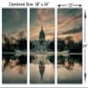 36 x 24 TOTAL - Capitol Building Wall Art Canvas Print dramatic 3 Panel Split. Washington, DC USA view 3
