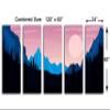 120 x 60 TOTAL - Landscape Illustration Canvas Print Wall Art pink black 5 Panel Split Mountain SVG Print view 3
