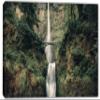 24 x 16 - Multnomah Falls Canvas Print Wall Art faded columbia river gorge waterfall view 2