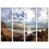 60 x 30 TOTAL - Morning Ocean Coast Canvas Print - 4 Panel Split. Nature photography Wall Art print view 2