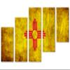 80 x 42 TOTAL - New Mexico Flag Grunge Wall Art Canvas Print rustic 5 Panel Z Cut Split. State Flag Home decor view 1